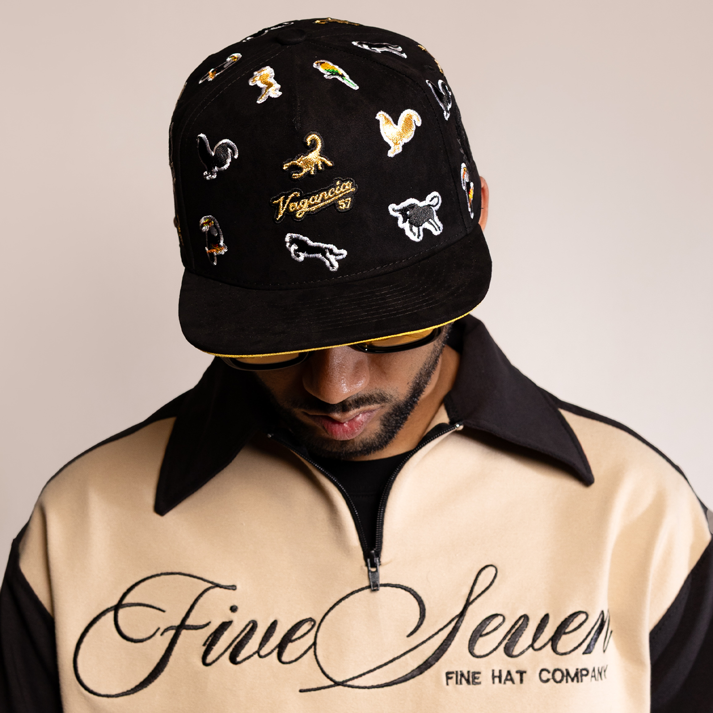 Animals Full Embroidery Black