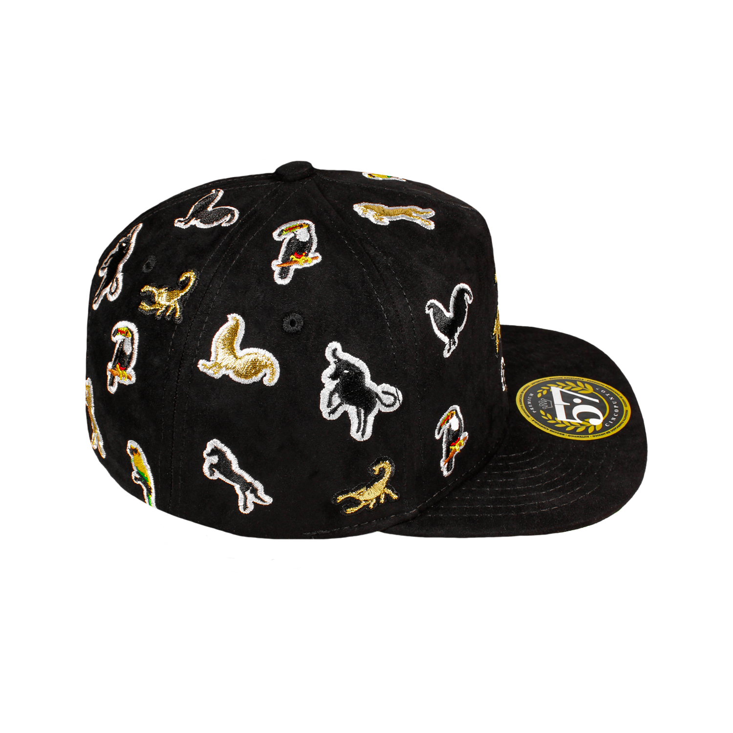 Animals Full Embroidery Black