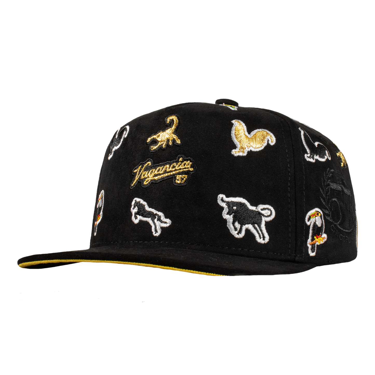 Animals Full Embroidery Black