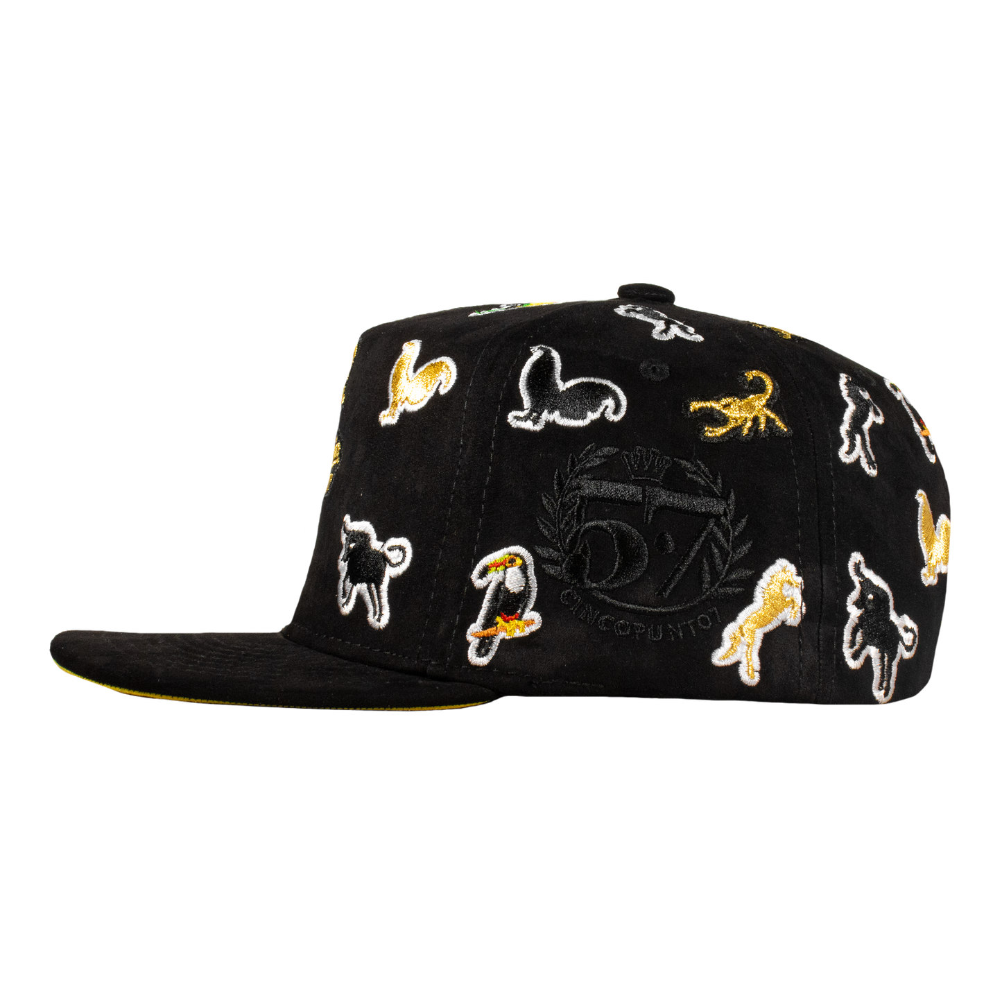 Animals Full Embroidery Black