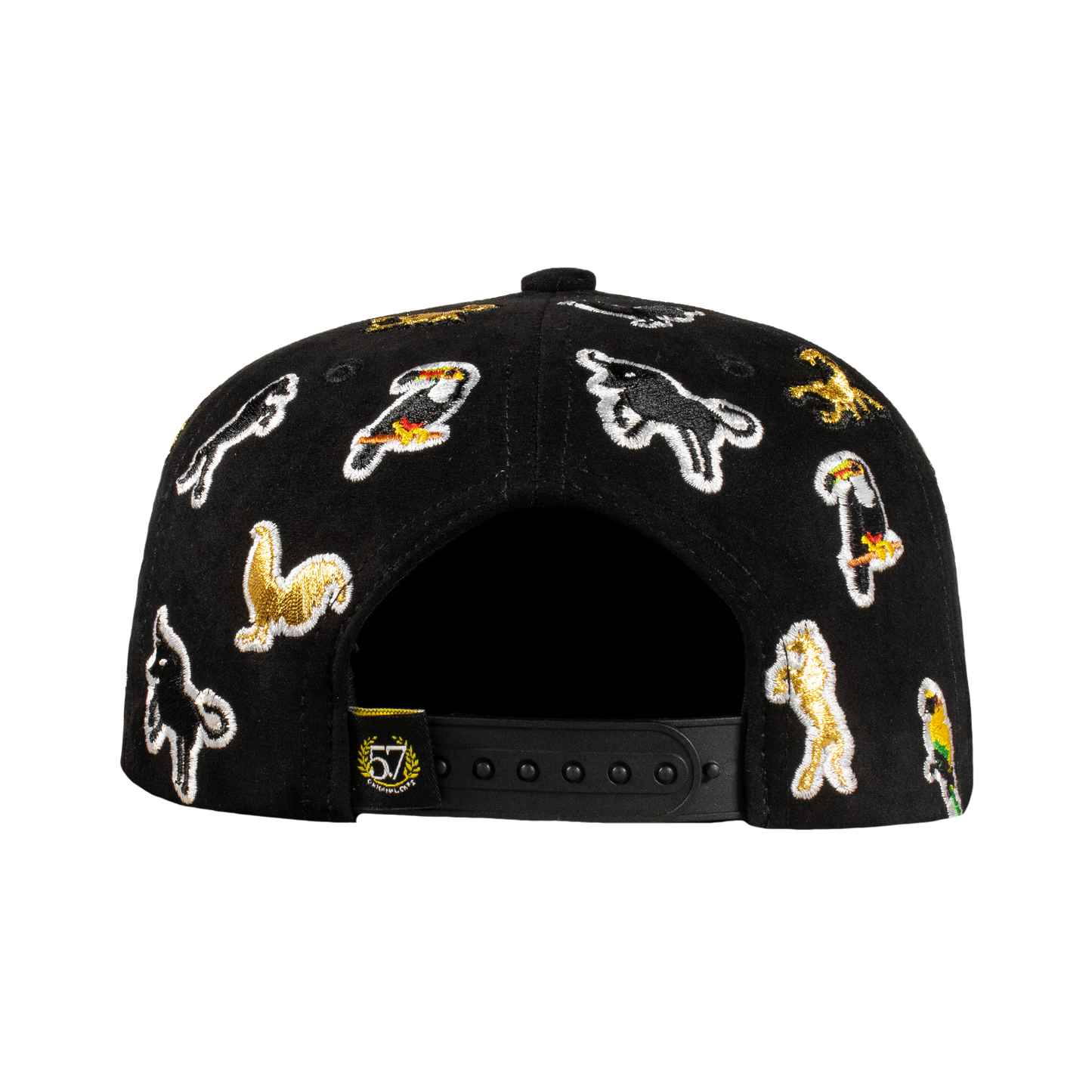 Animals Full Embroidery Black