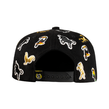 Animals Full Embroidery Black