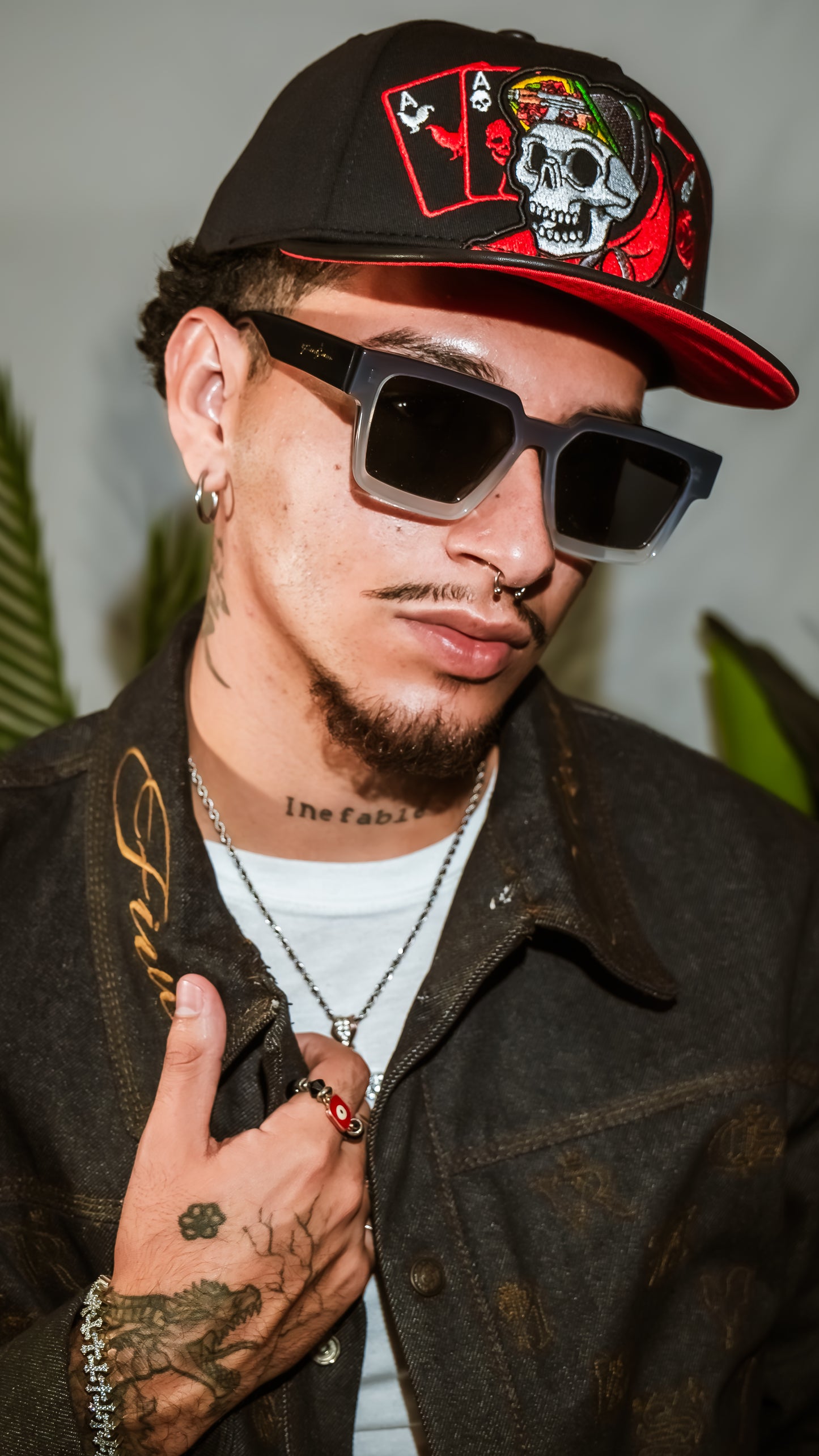 Gorra Carta Calavera black and red cincopunto7