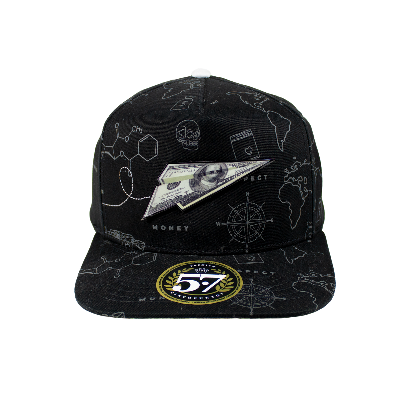 Paper Plane Full Print Black