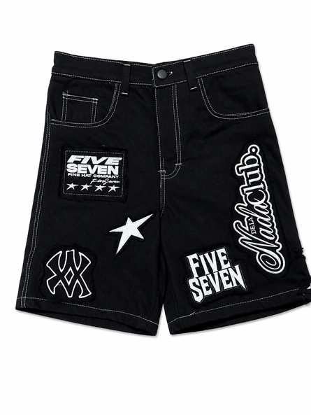 Short full embroidery black 40