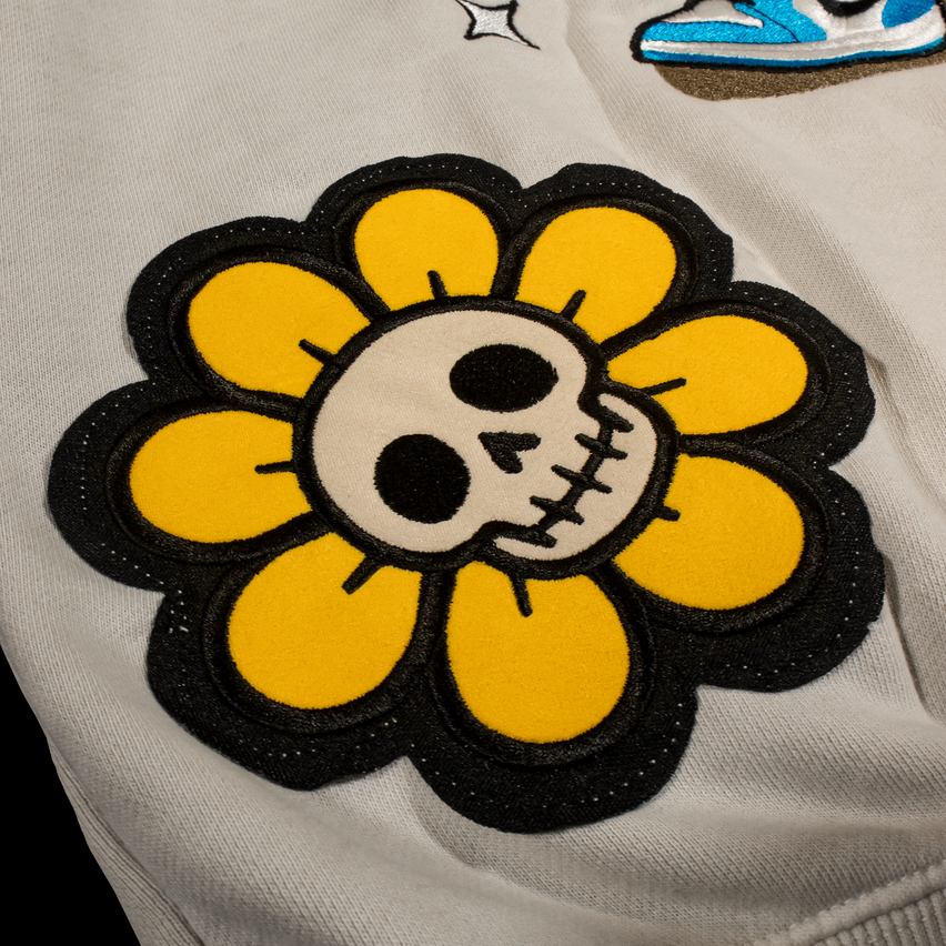 Hoodie Flower Skull L