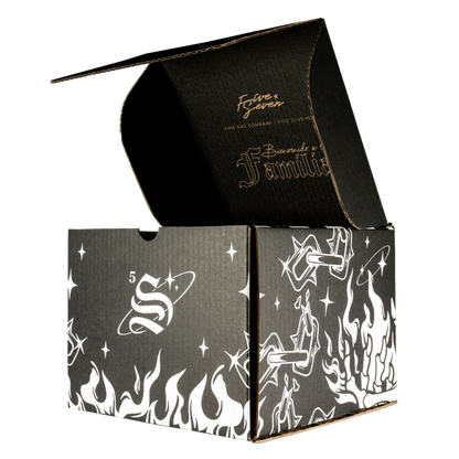 Full set Flames, caja, cubre polvo y accesorio.