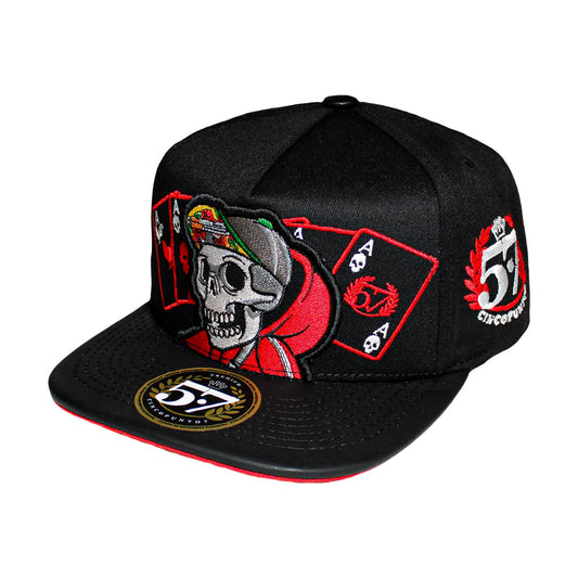 Gorra Carta Calavera black and red cincopunto7