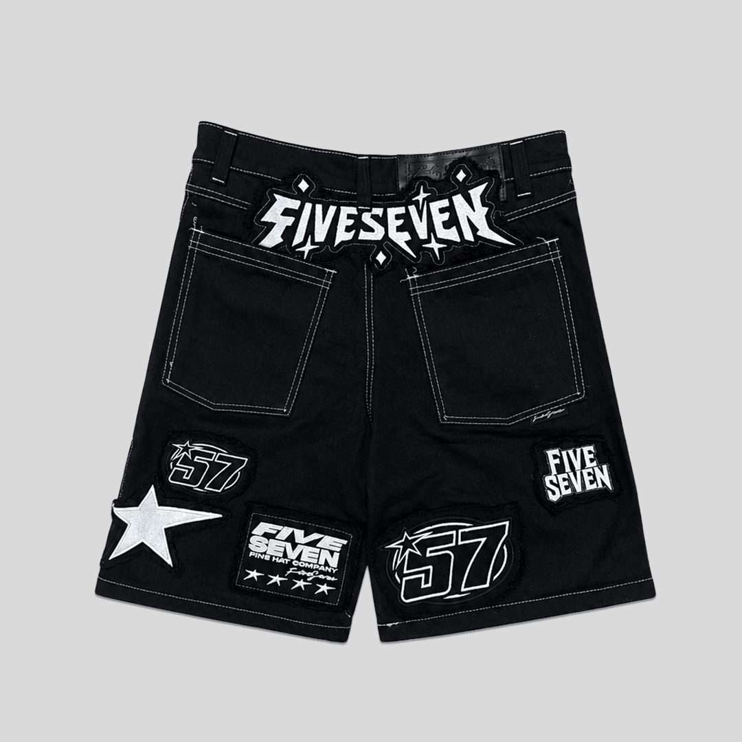 Bermuda Full Embroidery negro - Cincopunto7