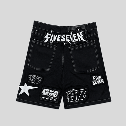 Bermuda Full Embroidery negro - Cincopunto7
