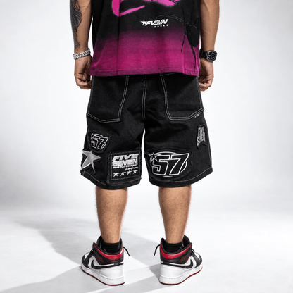 Bermuda Full Embroidery negro - Cincopunto7