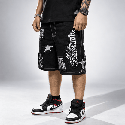 Bermuda Full Embroidery negro - Cincopunto7