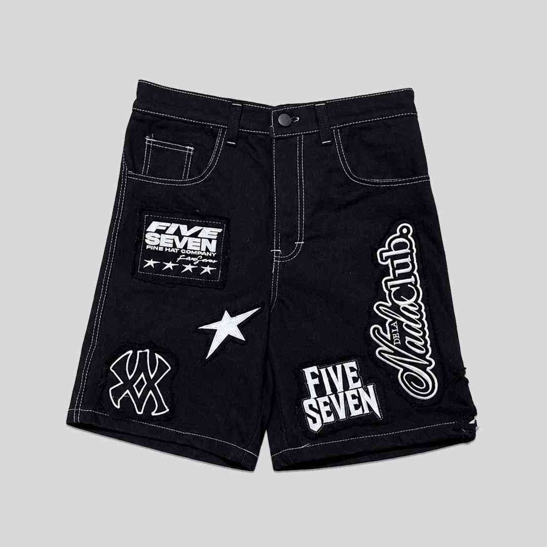 Bermuda Full Embroidery negro - Cincopunto7