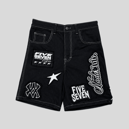 Bermuda Full Embroidery negro - Cincopunto7