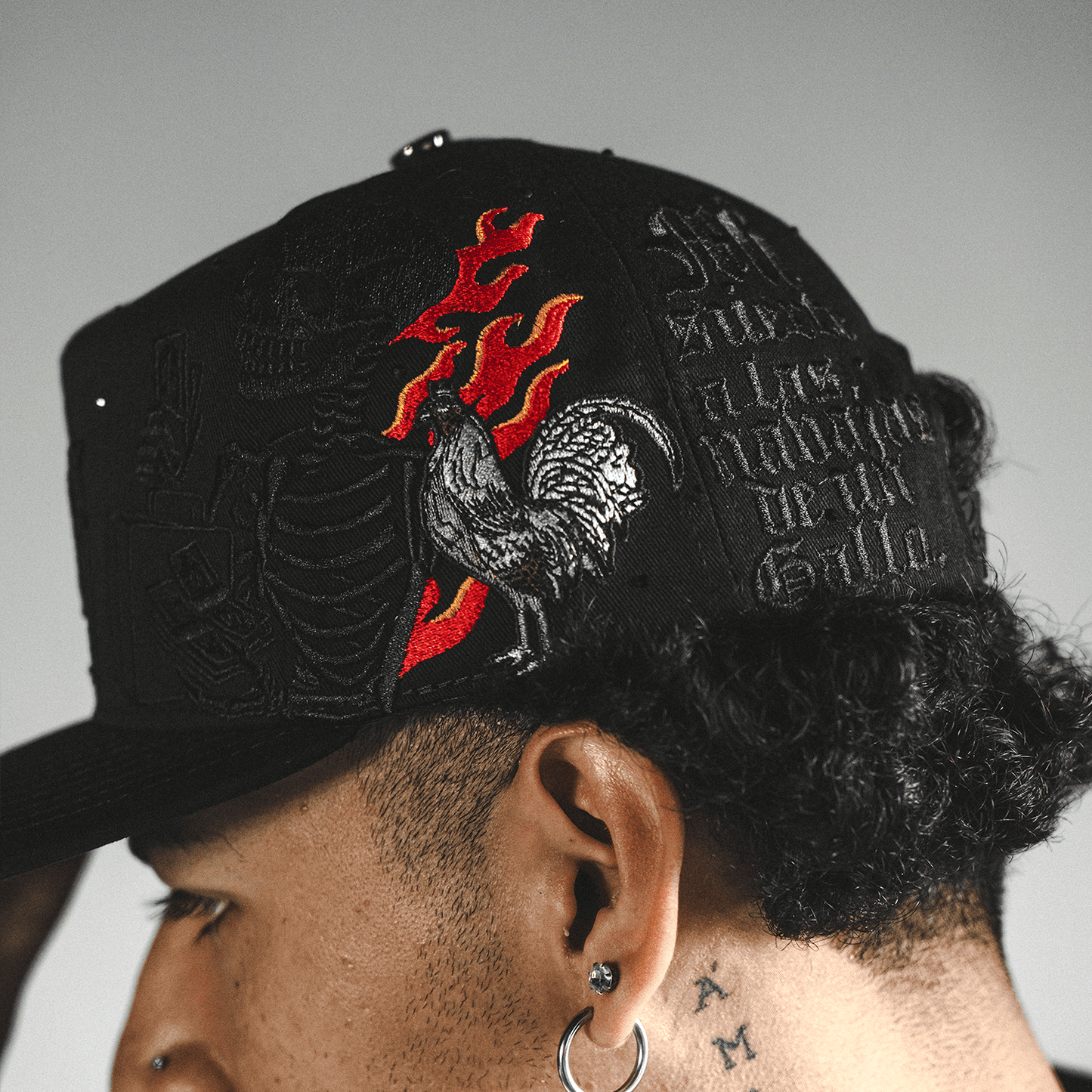 Gorra Skull Rooster Flames - Cincopunto7