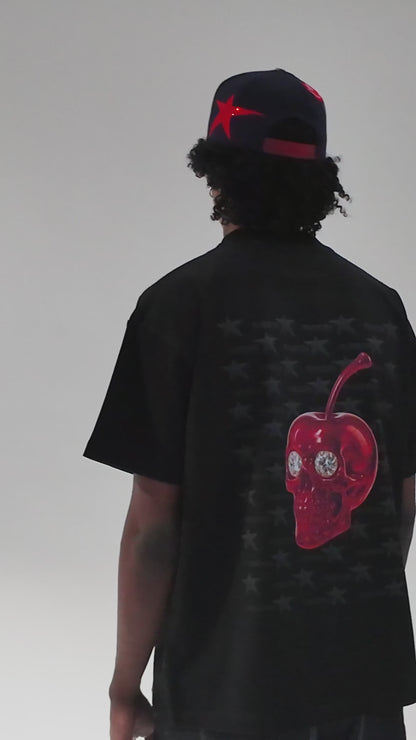 Playera Skull Star Cherry